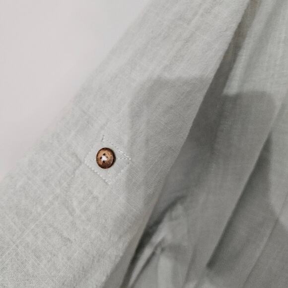 JMIERR Men's XXXL Green Casual Shirt 100% Cotton Beachy Coastal Wedding Henley - Picture 5 of 13